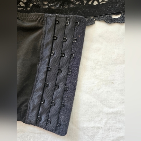 Black Crochet Lace Bustier Corset Top XXL Strapless Longline Sweetheart - Picture 12 of 16